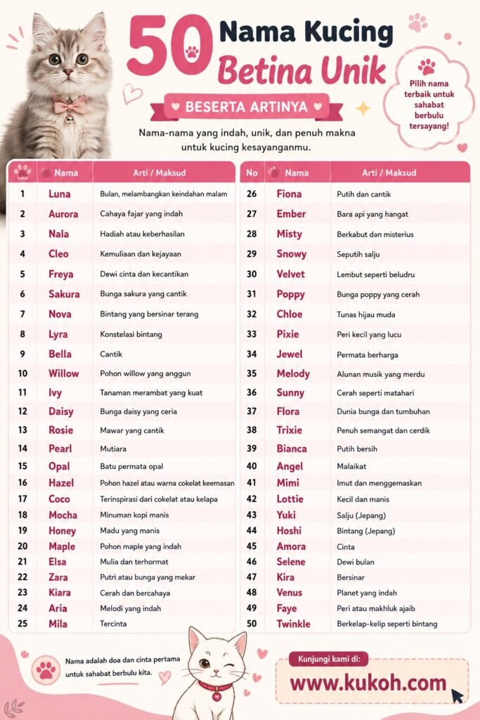 Nama Kucing Betina